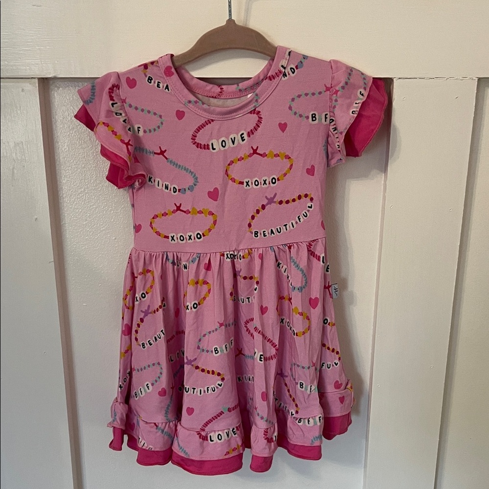 Sophia Rose Pink Ruffle Sleeve Dress Taylor Swift